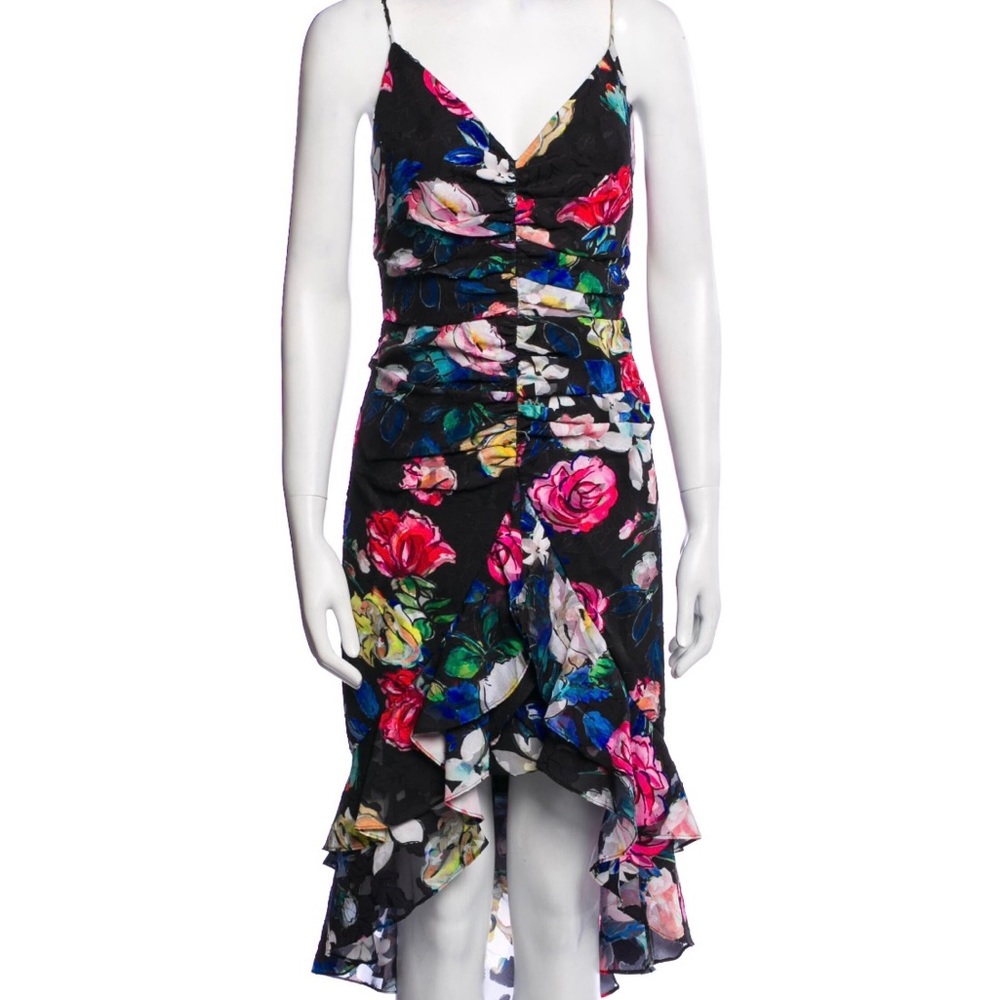 Aidan Mattox floral print medí dress